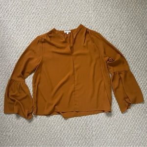 fab’rik Mustard Long Sleeve Ruffle Top